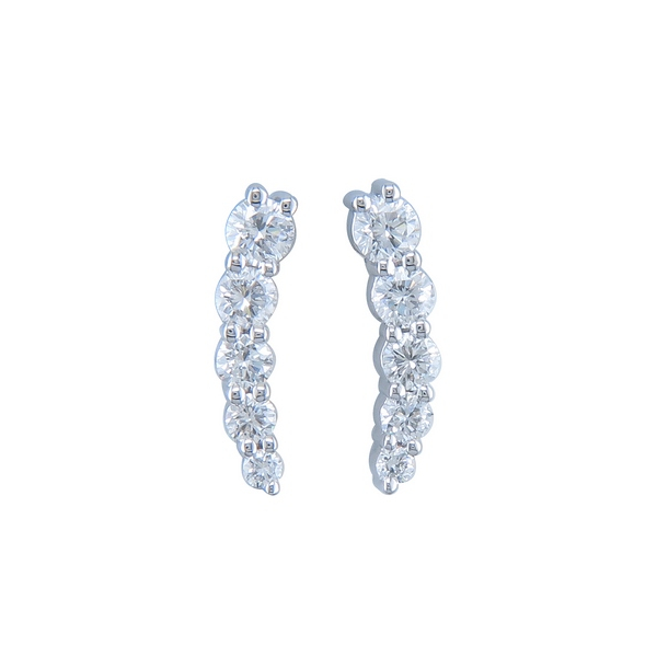 14K White Gold Diamond Ear Climbers Georgetown Jewelers Wood Dale, IL