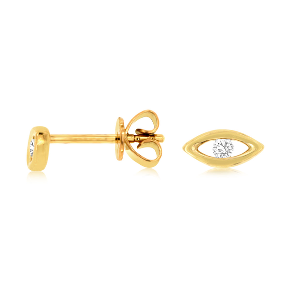 14K Yellow Gold Diamond Eye Earrings Georgetown Jewelers Wood Dale, IL
