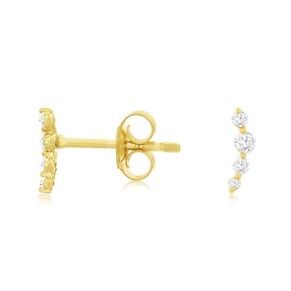 14K Yellow Gold Diamond Ear Climbers Georgetown Jewelers Wood Dale, IL