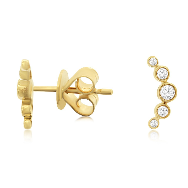 14K Yellow Gold Diamond Ear Climbers Georgetown Jewelers Wood Dale, IL