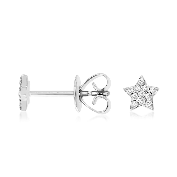14K White Gold Diamond Star Earrings Georgetown Jewelers Wood Dale, IL