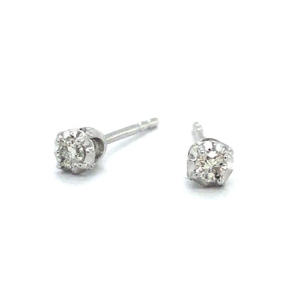 14K White Gold Diastar Stud Earrings 0.10cttw Georgetown Jewelers Wood Dale, IL