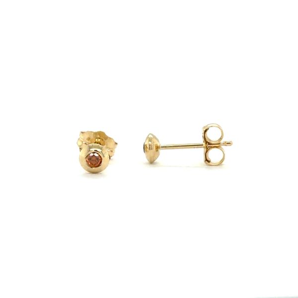 Orange Diamond Domed Studs Georgetown Jewelers Wood Dale, IL