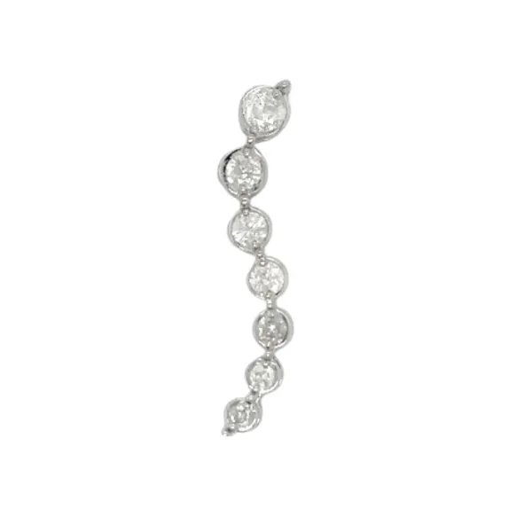 Estate 10K White Gold Diamond Journey Pendant