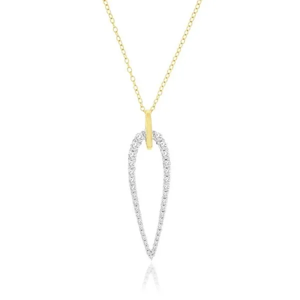 14K Yellow Gold Freeform Diamond Necklace