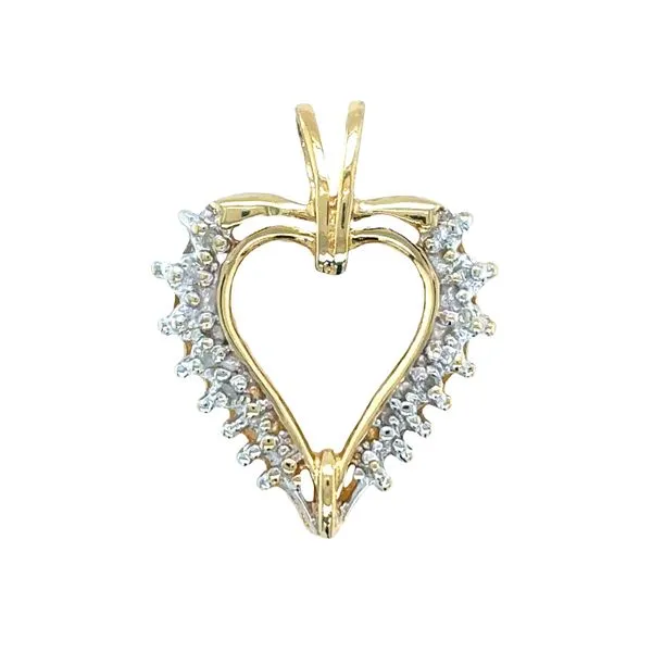 Estate 14K Yellow Gold Diamond Heart Pendant