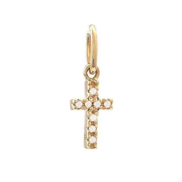 14K Yellow Gold Petite Diamond Cross
