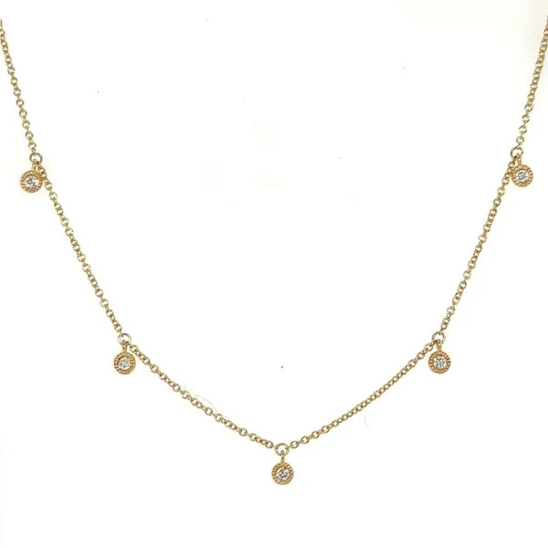 14K Yellow Gold Diamond Station Necklace Georgetown Jewelers Wood Dale, IL