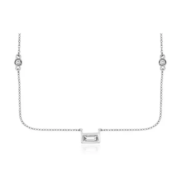 14K White Gold Diamond Necklace