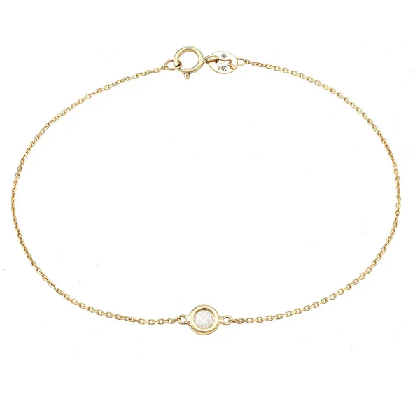 14K Yellow Gold Bezel Diamond Bracelet Georgetown Jewelers Wood Dale, IL
