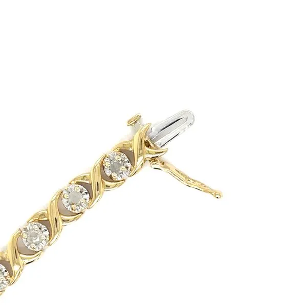 Estate 10K Yellow Gold Diamond \XO\ Bracelet