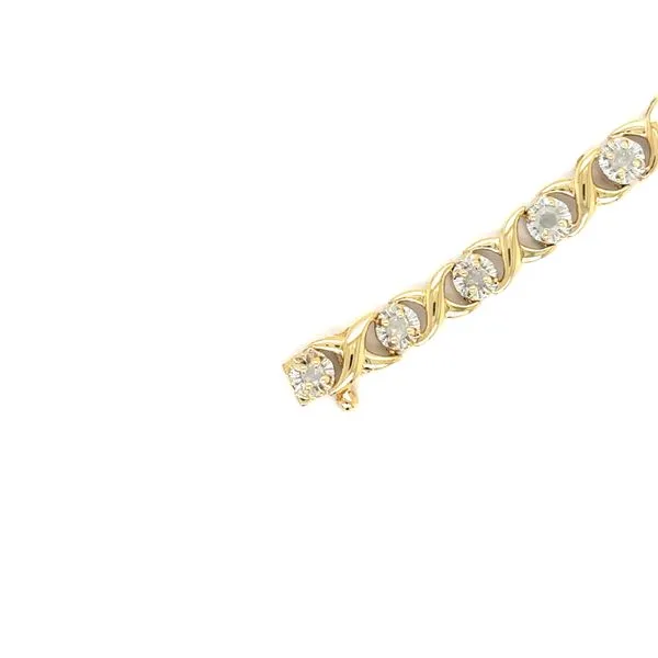 Estate 10K Yellow Gold Diamond \XO\ Bracelet