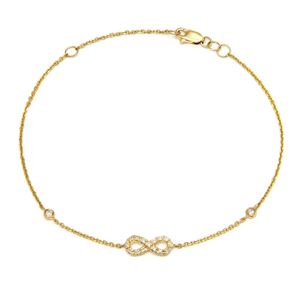 14K Yellow Gold Diamond Infinity Bracelet Georgetown Jewelers Wood Dale, IL
