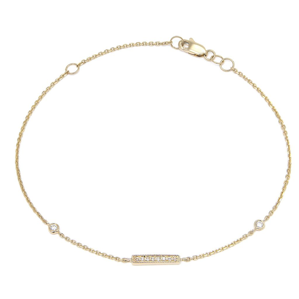 14K Yellow Gold Diamond Bar Bracelet Georgetown Jewelers Wood Dale, IL