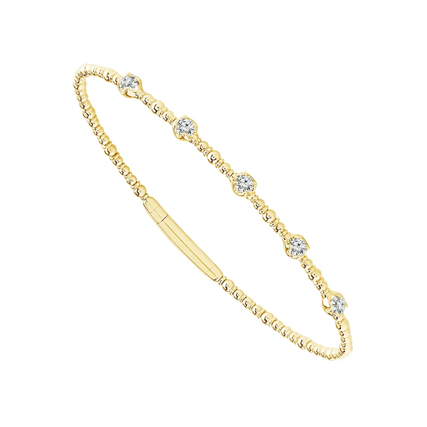 14K Yellow Gold Diamond Flexie Bangle Georgetown Jewelers Wood Dale, IL