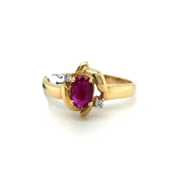 14K Yellow Gold Ruby & Diamond Ring Georgetown Jewelers Wood Dale, IL