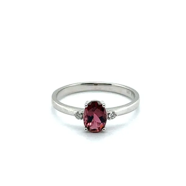 14K White Gold Pink Tourmaline & Diamond Ring Georgetown Jewelers Wood Dale, IL