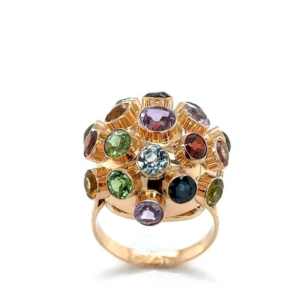 Estate Multi Colored Gemstone \Sputnik\ Ring