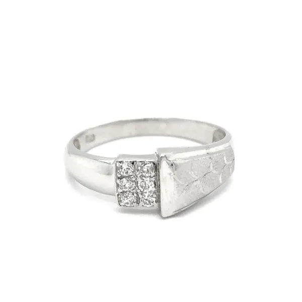 Estate 18K White Gold CZ Ring