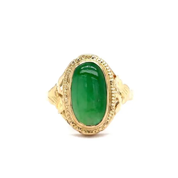 Estate 18K Yellow Gold Jadeite Jade Ring