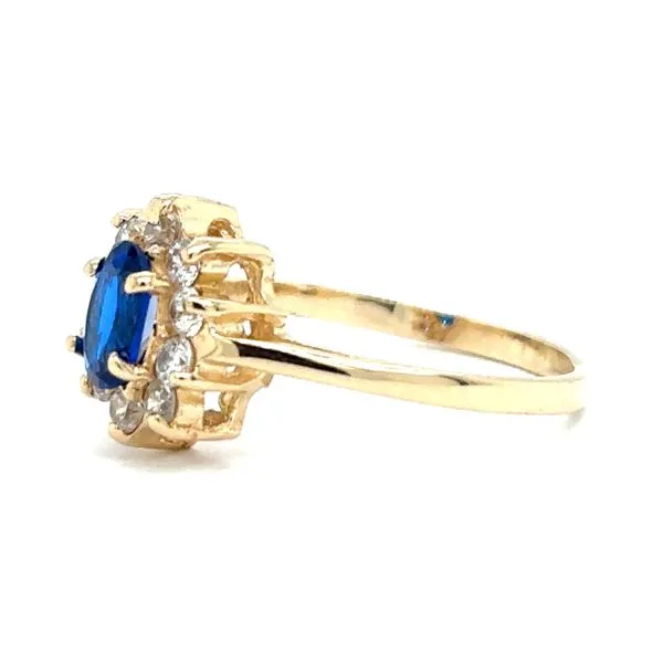 Estate Lab Created Sapphire & CZ Ring