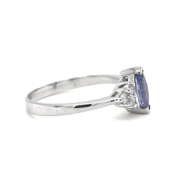 Estate 14K White Gold Tanzanite and Diamond Ring