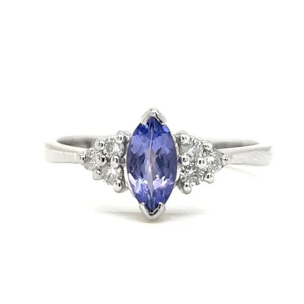 Estate 14K White Gold Tanzanite and Diamond Ring