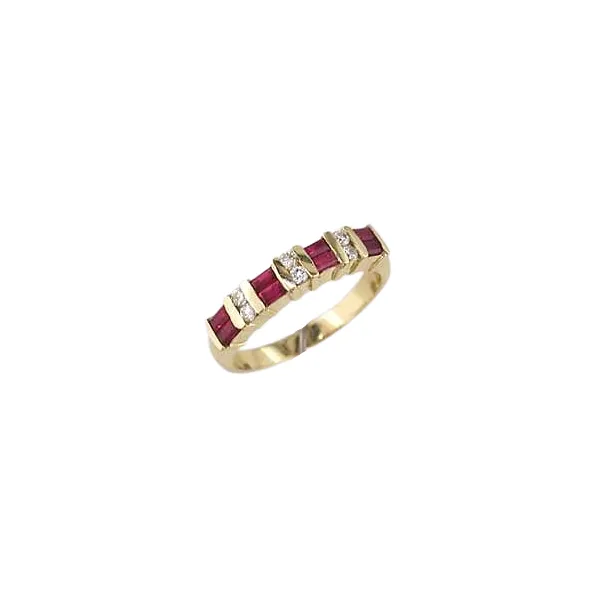 14K Yellow Gold Ruby & Diamond Ring