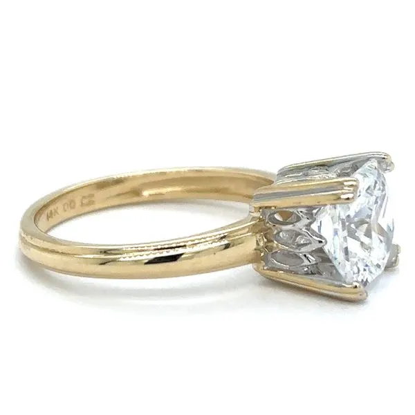 Estate 14K Gold CZ Radiant Solitaire