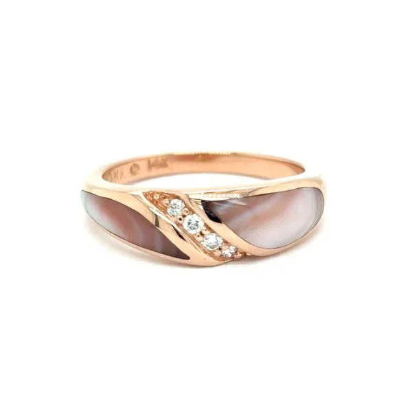 Estate Gold KABANA Pink Mother of Pearl & Diamond Ring Georgetown Jewelers Wood Dale, IL