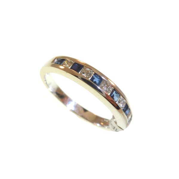 14K White Gold Sapphire & Diamond Ring Georgetown Jewelers Wood Dale, IL