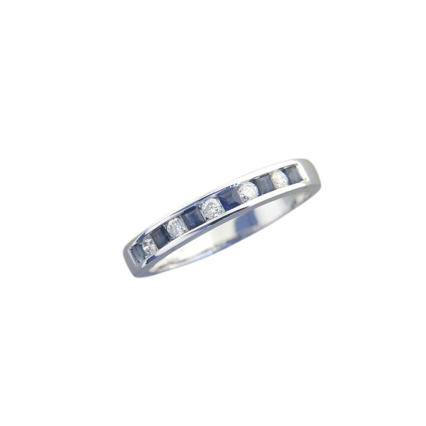 14K White Gold Sapphire & Diamond Ring Georgetown Jewelers Wood Dale, IL