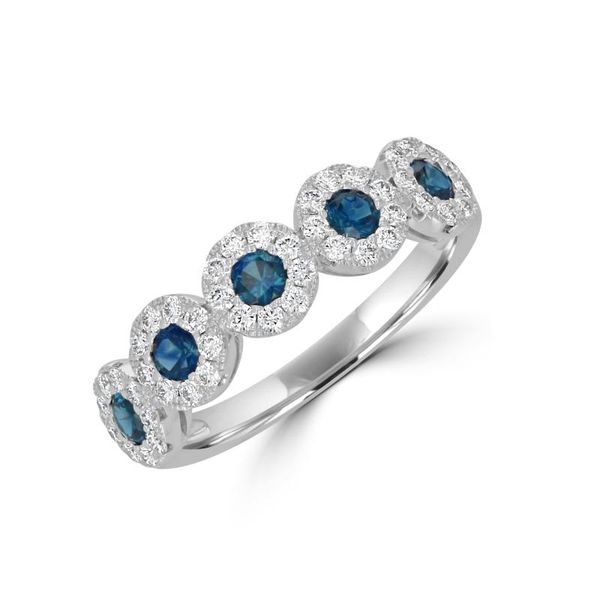18K White Gold Sapphire & Diamond Ring Georgetown Jewelers Wood Dale, IL