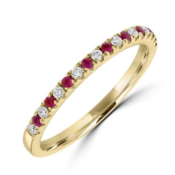 18K Yellow Gold Ruby & Diamond Band Georgetown Jewelers Wood Dale, IL