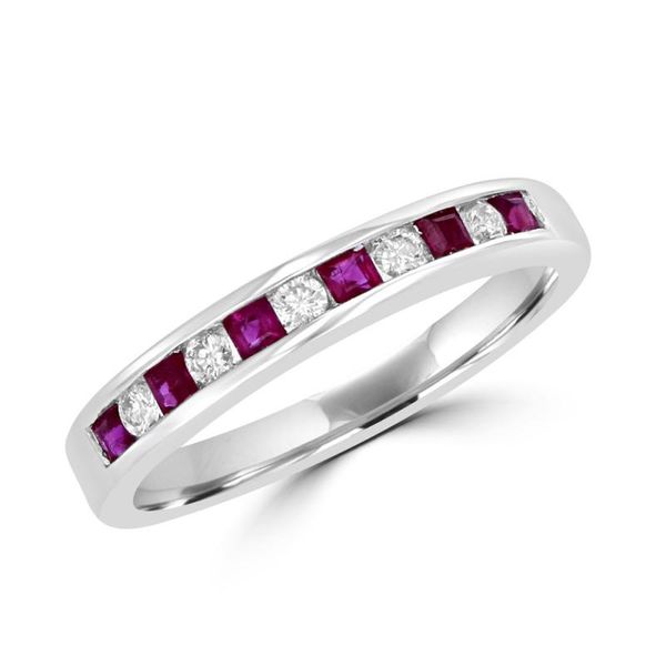 14K White Gold Ruby & Diamond Ring Georgetown Jewelers Wood Dale, IL