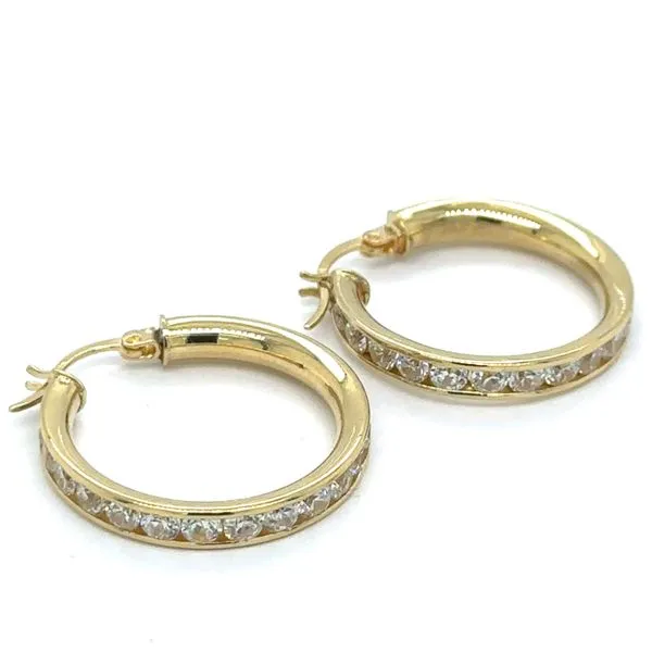 Estate CZ Hoop Earrings Image 3 Georgetown Jewelers Wood Dale, IL