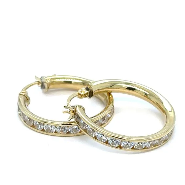 Estate CZ Hoop Earrings Georgetown Jewelers Wood Dale, IL