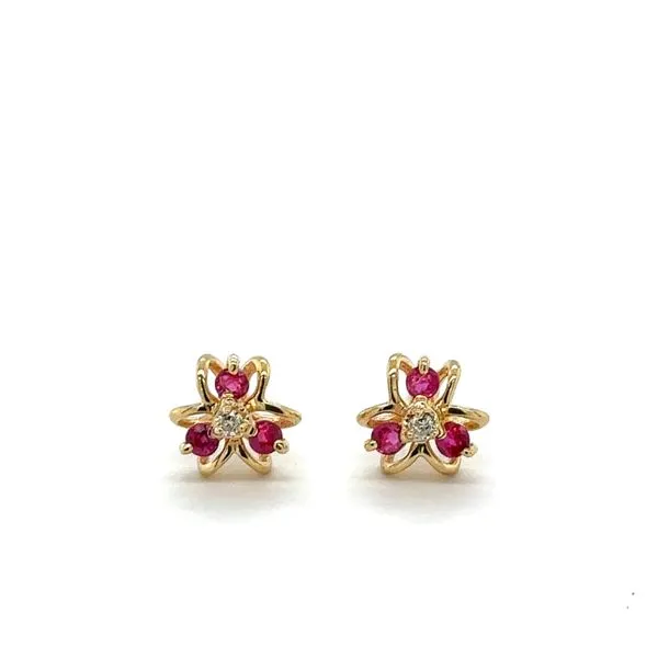 Estate Ruby and Diamond Earrings Georgetown Jewelers Wood Dale, IL