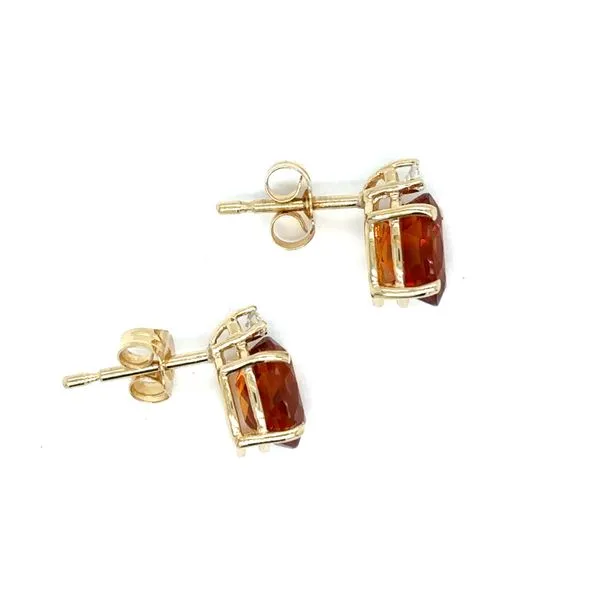 Estate 14K Yellow Gold Citrine and Diamond Studs