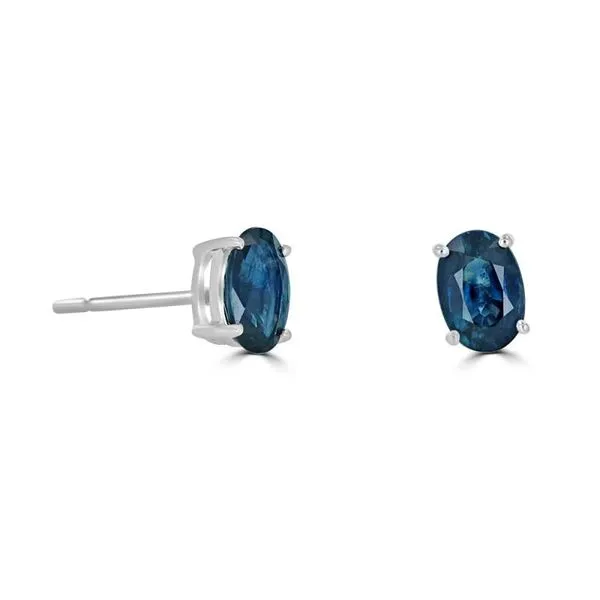 14K White Gold Sapphire Stud Earrings Georgetown Jewelers Wood Dale, IL