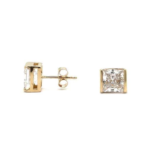 Estate 14K Yellow Gold CZ Stud Earrings Georgetown Jewelers Wood Dale, IL