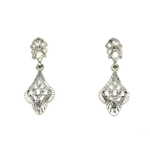 Estate Gold CZ Drop Earrings Georgetown Jewelers Wood Dale, IL