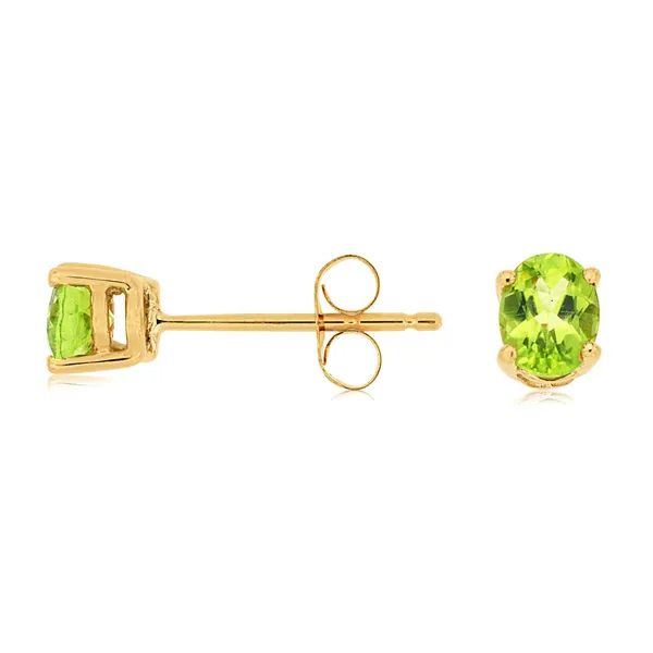 14K Yellow Gold Peridot Stud Earrings Georgetown Jewelers Wood Dale, IL