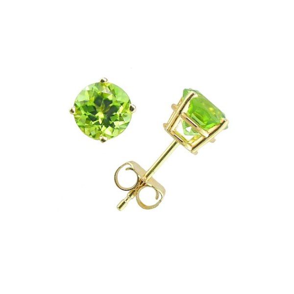14K Yellow Gold Peridot Stud Earrings Georgetown Jewelers Wood Dale, IL