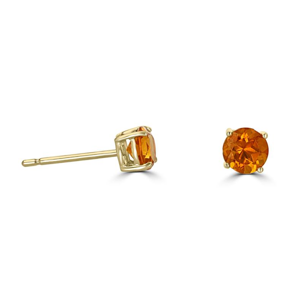 14K Yellow Gold Citrine Stud Earrings Georgetown Jewelers Wood Dale, IL