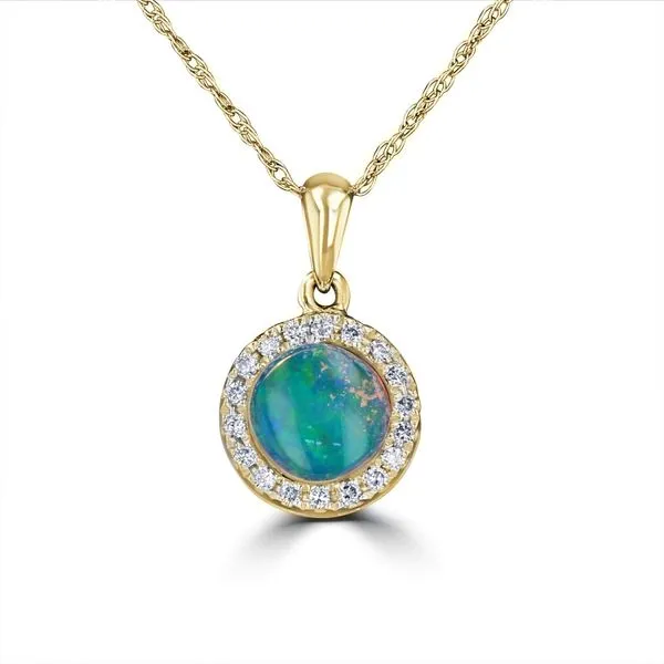 Opal & Diamond Halo Pendant Georgetown Jewelers Wood Dale, IL