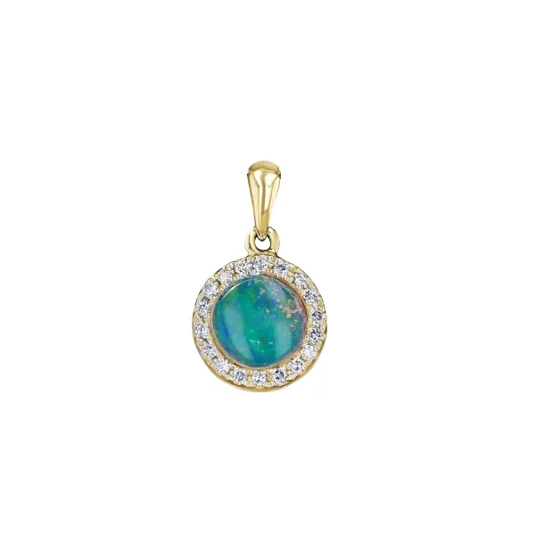 Opal & Diamond Halo Pendant Georgetown Jewelers Wood Dale, IL