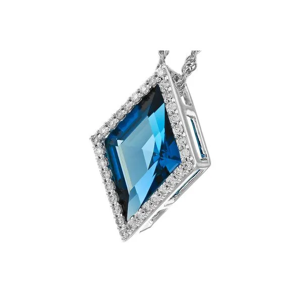 14K White Gold London Blue Topaz Necklace