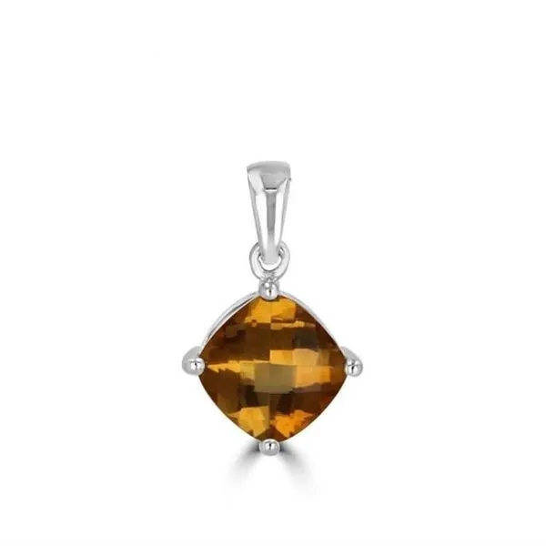 14K White Gold Citrine Pendant Georgetown Jewelers Wood Dale, IL