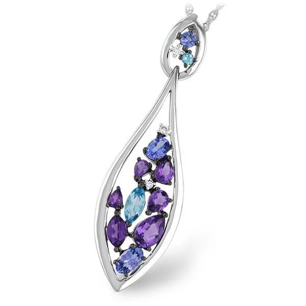 Tanzanite, Amethyst & Blue Topaz Pendant